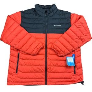 Columbia Powder Lite II Jacket Mens XXL Red Black Omni-Heat Puffer Coat NWT